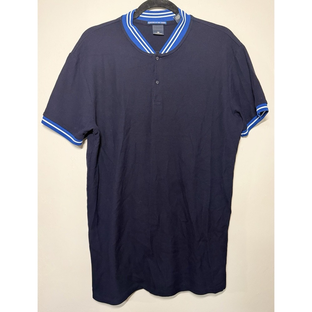 Scotch & Soda Dancing in the Shade Polo Shirt Men's XL Navy Blue Textured Golf